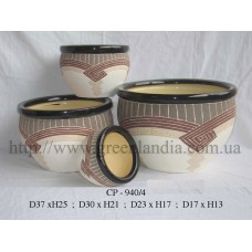 Комплект из 4-х горшков керамических с поддонами 940/4